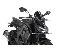 Puig 22777N Naked New Generation Touring touring and aerodynamic in 3 mm acrylic with central air intake improving protection and reducing turbulence, Black