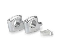 Puig 22180P Pullback Risers, raise and bring the handlebar closer to improve ergonomics, comfort, and maneuverability while riding, Silver