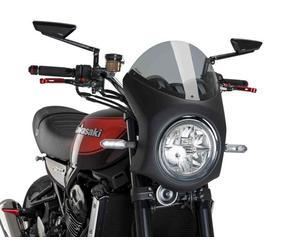 Puig Retro Blk Semi Fairing & Light Smoke Screen 195mm Kawasaki Z900 RS SE 22-25