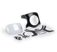 Puig Retro Crbn Look Semi Fairing & Clear Screen 180mm Moto Guzzi V7 Stone 17-22