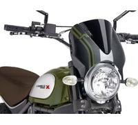 Puig Retrovision Crbn Look Semi Fairing & Blk Screen Ducati Scrambler Icon 15-22