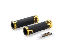 Puig 22271O Revving Grips - sporty motorcycle grips made of rubber and anodized aluminum with a non-slip texture; improve grip, comfort, and handlebar style, Gold