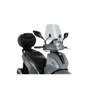 Puig 22326H Trafic low aerodynamic 3 mm polycarbonate windscreen for scooter with urban design and anti-vibration wind protection and front protective function, Smoked