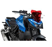 Puig 22423R New Generation Sport, sport windscreen made of 3 mm methacrylate with aerodynamic design tested in wind tunnel, metal supports and TÜV approved, Red