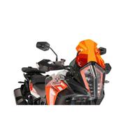 Puig 9716T Sport Screen compact and aerodynamic in high-impact acrylic with rounded profile and sporty design that improves protection and visibility, Orange
