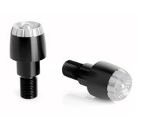 Puig Black Thruster Bar Ends and Blue Caps Kawasaki ER6-F 2009-2016