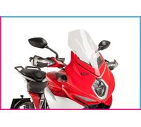 Puig 7017W High and aerodynamic Touring windscreen in 4 mm CN acrylic with rounded profile, flat upper area and deflectors that improve protection, Clear