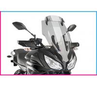 Puig 9213H Touring windscreen with visor, tall and aerodynamic, made of high-impact acrylic with an adjustable visor that improves protection and comfort while riding, Smoked