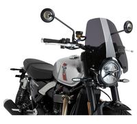 Puig 22619F New Generation Touring in 3 mm PMMA aerodynamic 180 mm above instrument cluster rounded profile high wind protection and UV resistance, Dark Smoke.