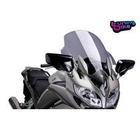 Puig 6483F High and aerodynamic Touring windscreen in 4 mm CN acrylic with rounded profile, flat upper area and deflectors that improve protection, Dark Smoke