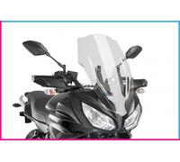 Puig 9212W High and aerodynamic Touring windscreen in 4 mm CN acrylic with rounded profile, flat upper area and deflectors that improve protection, Clear