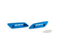 Puig Blue Aluminium Mirror Caps Yamaha TMAX 560 2022-2024