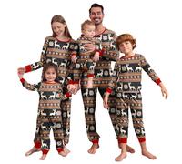 Puimentiua Christmas Matching Family Pyjamas Christmas Pajamas for Family Long Christmas Pyjamas Set Soft Christmas Cloth Cute Cartoon Holiday Sleepwear,12,Dad S