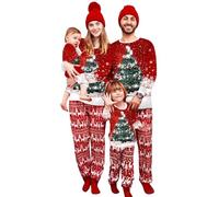 Puimentiua Christmas Matching Family Pyjamas Christmas Pajamas for Family Long Christmas Pyjamas Set Soft Christmas Cloth Cute Cartoon Holiday Sleepwear,03,Dad S