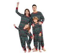 Puimentiua Christmas Matching Family Pyjamas Christmas Pajamas for Family Long Christmas Pyjamas Set Soft Christmas Cloth Cute Cartoon Holiday Sleepwear,14,Dad S