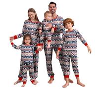 Puimentiua Christmas Matching Family Pyjamas Christmas Pajamas for Family Long Christmas Pyjamas Set Soft Christmas Cloth Cute Cartoon Holiday Sleepwear,10,Dad S