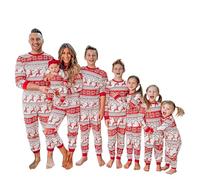 Puimentiua Christmas Matching Family Pyjamas Christmas Pajamas for Family Long Christmas Pyjamas Set Soft Christmas Cloth Cute Cartoon Holiday Sleepwear,04,Dad S
