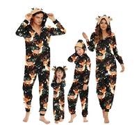 Puimentiua Christmas Pyjamas Family Cartoon Matching Christmas Pjs Set | Family Christmas Pyjamas Set, Long Christmas Pajamas for Family, Christmas Onesie for Womens Mens Couples