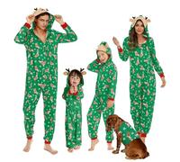 Puimentiua Christmas Pyjamas Family Cartoon Matching Christmas Pjs Set | Family Christmas Pyjamas Set, Long Christmas Pajamas for Family, Christmas Onesie for Womens Mens Couples