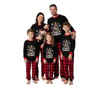 Puimentiua Family Christmas Pyjamas Set Cute Cartoon Matching Christmas Pjs | Long Matching Pajamas for Family and Dog, Soft Holiday Sleepwear Sets for Womens Mens Couples