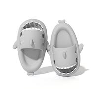 Puimentiua Shark Sliders Women Shark Slippers Super Soft Cloud Slippers Summer Bathroom Slides Quick Dry Shower Shose for Women and Men(7/7.5)
