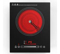 Puincunor - Electric Burner 110V 1800W Touch Control LED Indicator 11 Power Levels Child Lock Timer Protection