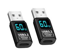 Puiseno US B to USB-C Adapter (2 Pack), 10Gbps USB3.2 Gen 2 Compatible with Mobile Phone/Notebook/Tablet/USB Stick/Hard Drive/Keyboard