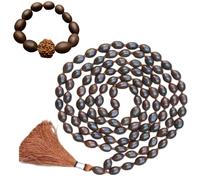 Pujas store Kamal gatta mala/Kamal gatte ki mala/Original/Lotus Seeds Prayer Rosary Mala/51 beads +bracelet .2Pcs