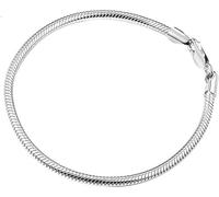 PUJIANA Cuff Bangle Chain,AdjustableSterling Silver Bangle Bracelet, Women 925 Sterling Silver Bracelet Exquisite Silver Snake Chain Bracelet Sterling Silver