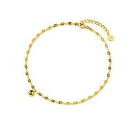 PUJIANA Dainty Ankle Bracelet - Authentic 925 Sterling Silver Fashion Minimalist Sweet Beads Chain Anklets for Women Wife (Color : Gold)(Gold)