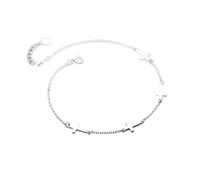 PUJIANA Dainty Ankle Bracelet - Authentic 925 Sterling Silver Fashion Sweet 4 Cross Anklets Bracelet for Women Wedding Party Jewelry Gift (Color : Anklet)
