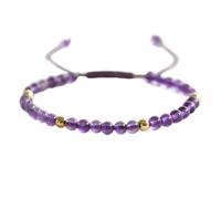 PUJIANA Handstring,Bracelet beadsNatural Purple Quartz Crystal Braided Bracelet Nafu Ladies Reiki Chakra Meditation Love Bracelet