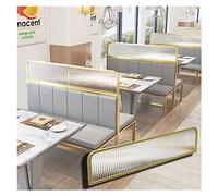 pujindu Dividers For Dining Areas, Glass Restaurant Screen Partition, Half Wall Countertop Low Fence Divide, Iron Stainless Steel Fence, Easy To Install (Color : Gold, Size : 30x60cm)