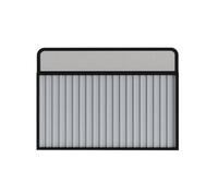 pujindu Dividers For Dining Areas, Glass Restaurant Screen Partition, Iron Art Desk Divider With Translucent Glass For Workspace Office(Gray,100x120cm)