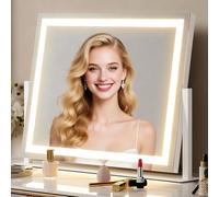 PUKANIUM Vanity Mirror with Light, 54×42cm Hollywood Mirror with Lights, Makeup Mirror, LED Light with 3 Colors Modes,Smart Touch Control, White