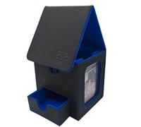 PUKARA Card Deck Box for MTG Commander TCG, 35PT Magnetic Large Capacity Card Holder Display, Includes Dice Tray, Fits 120+ Single Sleeved Cards (Black and Blue)
