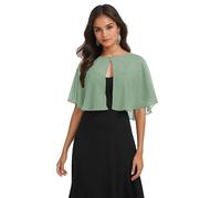 Pukguro Capelets for Women Soft Chiffon Shawls Wraps Shurg for Evening Wedding Capes Bolero Cover Up, Dusty Sage, One Size