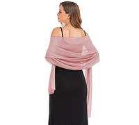 Pukguro Shawls and Wraps for Evening Dresses Sheer Chiffon Women Elegant Soft Silky Wraps Wedding Bridal Scarf, Dusty Rose, 79*26‘’