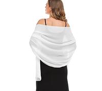 Pukguro Shawls and Wraps for Evening Dresses Sheer Chiffon Women Elegant Soft Silky Wraps Wedding Bridal Scarf, Ivory, 79*26‘’