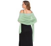 Pukguro Shawls and Wraps for Evening Dresses Sheer Chiffon Women Elegant Soft Silky Wraps Wedding Bridal Scarf, Sage Green, 79 * 18‘’