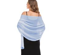 Pukguro Shawls and Wraps for Evening Dresses Sheer Chiffon Women Elegant Soft Silky Wraps Wedding Bridal Scarf, Sky Blue, 79*26‘’