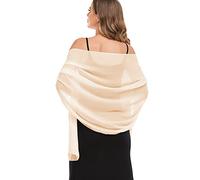 Pukguro Shawls and Wraps for Evening Dresses Sheer Chiffon Women Elegant Soft Silky Wraps Wedding Bridal Scarf, Champagne（beige）, 79 * 26‘’