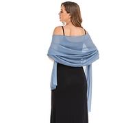 Pukguro Shawls and Wraps for Evening Dresses Sheer Chiffon Women Elegant Soft Silky Wraps Wedding Bridal Scarf, Dusty Blue, 79 * 18‘’