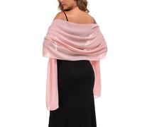 Pukguro Soft Chiffon Scarves Shawls and Wraps for Women Silky Pashmina Scarf for Wedding Bridal, Blush, One Size
