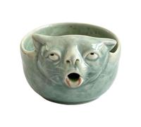 Puking Cat Matcha Bowl, 3D Funny Ceramic Cat Chawan for Matcha Whisking | Whimsical Puking Cat Face Design Iced Matcha Pour Bowl,Ceramic Cat Bowl with 3 Pour Spouts, Funny Gag Gift