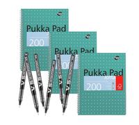Pukka 3x A4 Jotta Notebook 200 Pages & 6x BX V5 Hi-Tecpoint Pens Pukka Multicolor