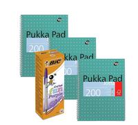 Pukka 3x A4 Notebook 200 Pages & 20x Cristal Fun Purple 1.6mm Pens Pukka Multicolor