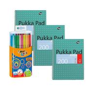 Pukka 3x A4 Notebook 200 Pages & 20x Kids Visa Colouring Pens Pukka Multicolor