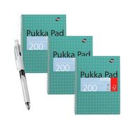 Pukka 4 Colours Pen HB Lead Pencil + A4 Metallic Jotta Books x3 8mm Wirebound Pukka Multicolor