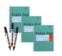 Pukka A4 Notebooks Pack of 3 & 3x Marking 2000 ECOlutions Markers Pukka Multicolor